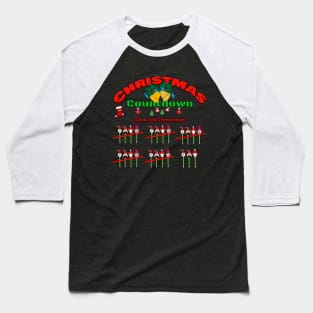 Gnome Christmas Countdown Baseball T-Shirt